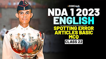 NDA 1 2023 Exam English 100 Days Crash Course-Spotting Errors Articles Basic - Class 22