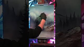 Painting Tappy Trees with #PaintWithJosh #PaintingTutorial #BobRoss #oilpainting #shortsfeed #shorts