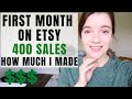 HOW MUCH I MADE ON ETSY MY FIRST MONTH | 400 SALES | SO THANKFUL