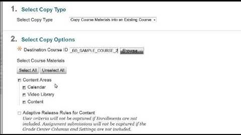 Blackboard 9.1.13: Copy Course Content Between Courses