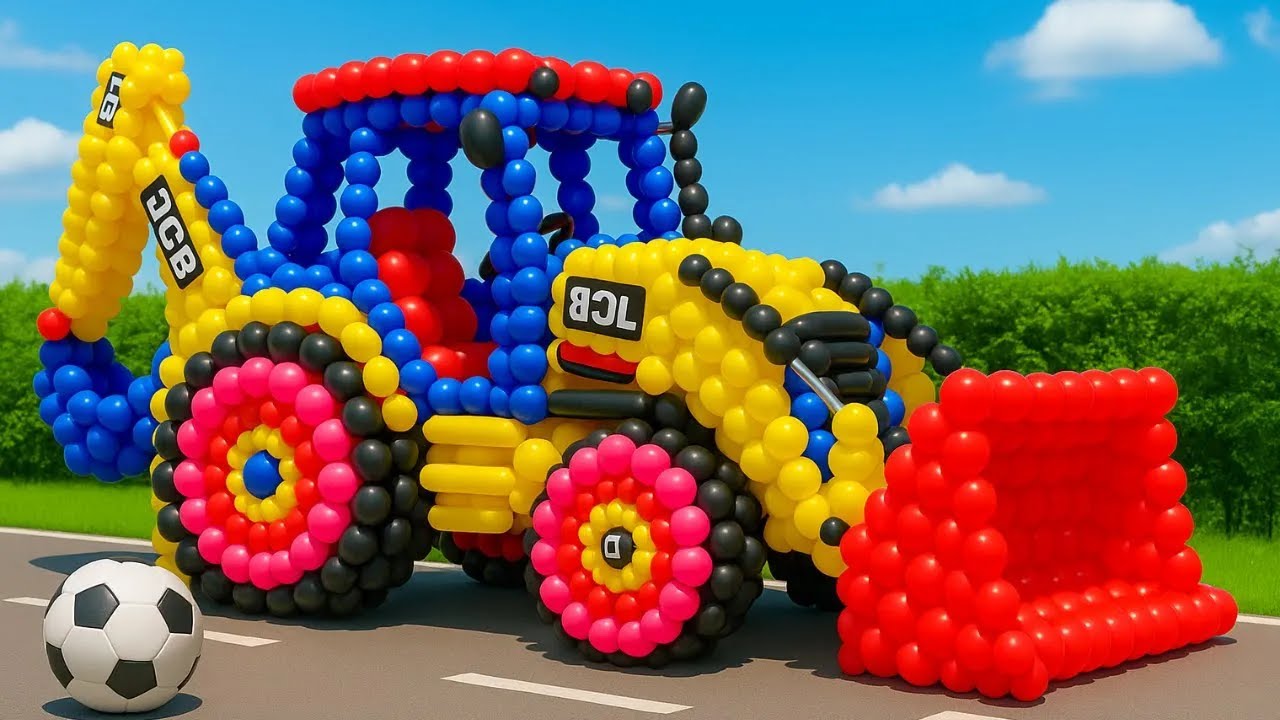 The mascot vibrato assistant JCB and Tractor placed on the football field is popular, co produced 2