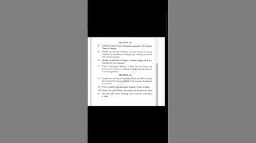 Economics - Money & banking bcom 5 sem hons question paper 2023 #bcom #bachelorofcommerce #economics