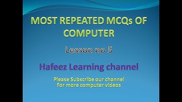 Computer Science MCQs with answers (lesson 5) for FPSC, NTS, PTS, ETEA and KPPSC