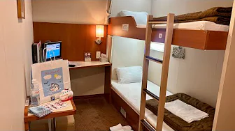 A 12-Hour Overnight Ferry Journey in a Retro Two-Deck Compact Cabin｜Sunflower Gold