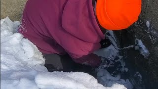 Unclogging Deep Ice Packed Culvert