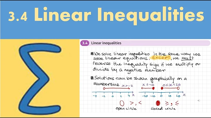 3.4 Linear inequalities (Pure 1 - Chapter 3: Equations and inequalities)