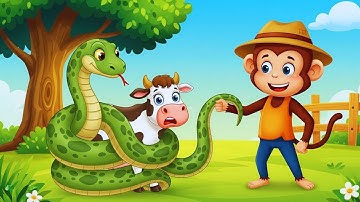 Snake Attack on Cow! Clever Monkey Farmer’s Smart Trap to Save Cow | Zippy Farm Work