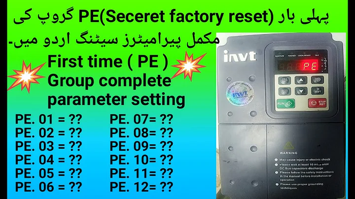 Learn complete setting of invt inverter PE group.  Parameter PE.01 to PE.012 Explained!" #invt #vfd