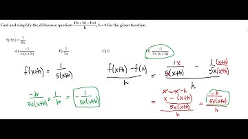 Functions - simplifying a difference quotient of a rational function