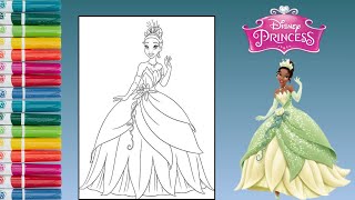 Coloring Princess Tiana from The Princess and the Frog | Coloring Pages