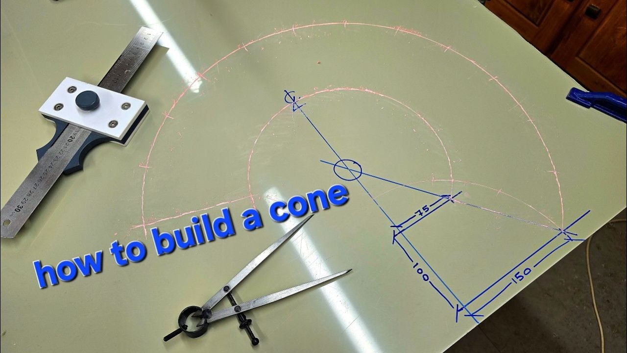 How To Draw A Flat Cone - Pattern Making - Fabrication - Plastic ...