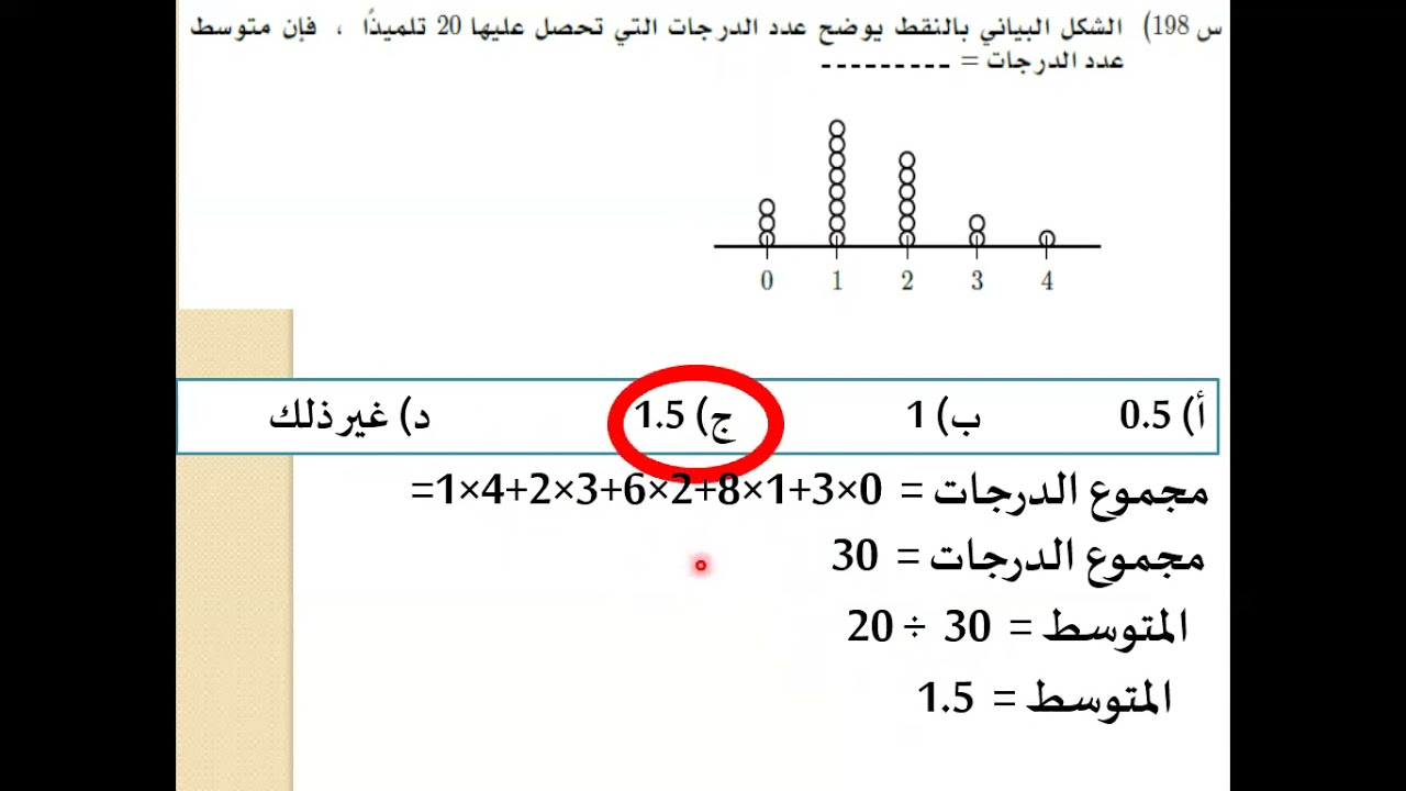حل الاسئلة الاسترشادية التاسع للعام21 ( باب المتوسطات الاحصائية الفيديو الأخير)