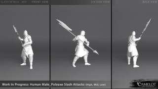 Camelot Unchained: Work in Progress - Human Male Poleaxe Slash Attacks