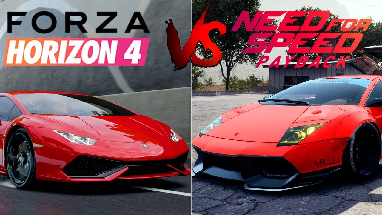Forza Horizon 4 VS Need For Speed Payback Direct Comparison Side by