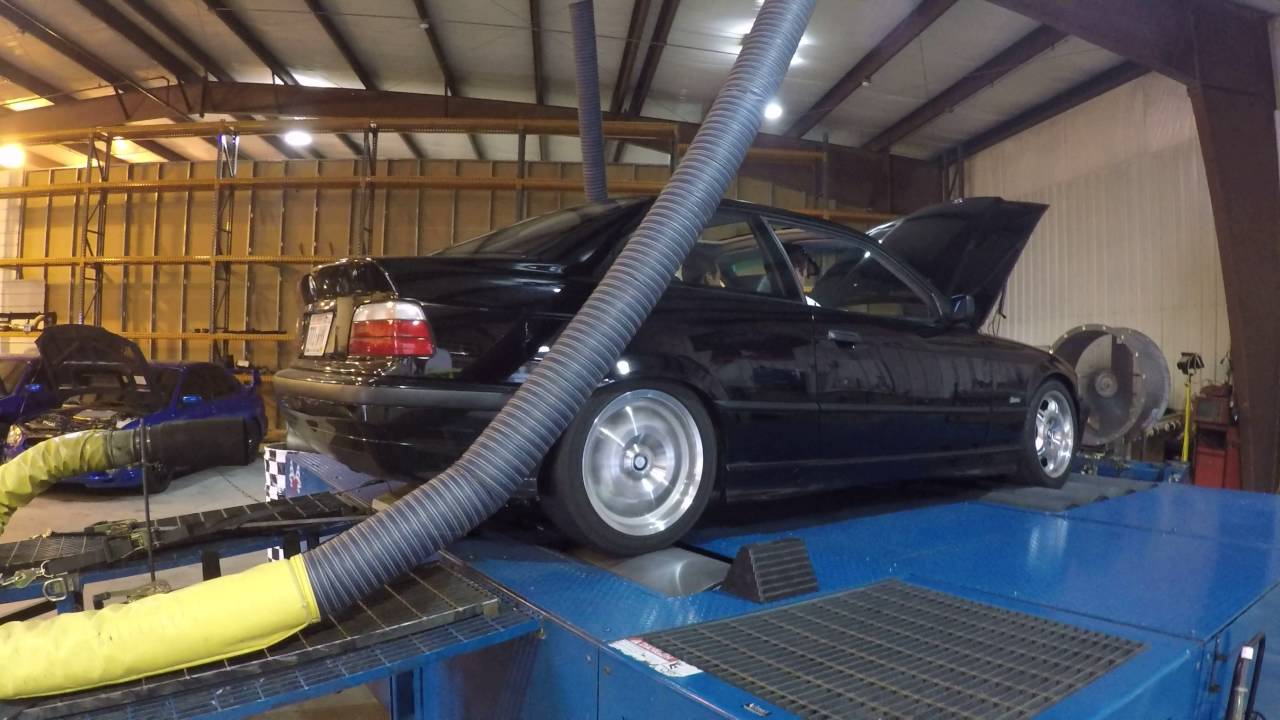 Turbo E36 M52B28 Mustang Dyno 690hp pull YouTube