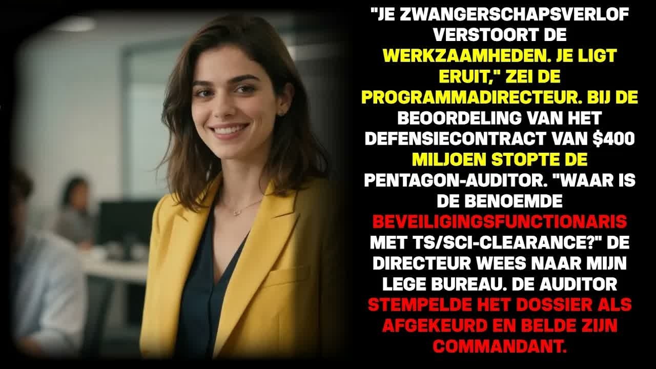 Ik was drie maanden zwanger, zat in een raamloze kamer in Maryland en bewaarde de sleutels van een militair beveiligingsprogramma. Brad, mijn baas, leunde tegen de deur en zei: ‘Sara, we moeten je...