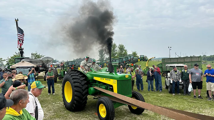 John Deere 830 Diesel on Dyno Rolling Coal 2 Cylinder