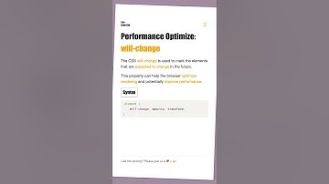 Performance Optimize: will-change #css #html #frontend