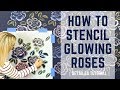 How To Stencil "Glowing" Rose Wallpaper With Metallic Paint