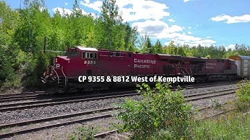 4K CP 9355 & 8812 freight West of Kemptville, ON (09-12-16)