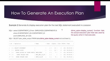 Oracle SQL Performance Tuning Day 17 - Execution Plan - What Is An Execution Plan