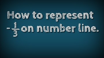 How to represent -1/3 on number line. shsirclasses.