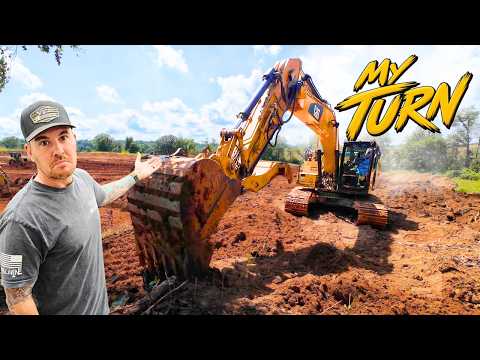 Major Progress On The 1/2 Acre Pond Build...I Took A Stab At The Excavator