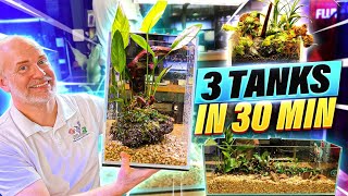 Speedscape: 3 Nano Planted Aquariums in 30 Minutes! Aquascaping with Ultum Nature Systems Tanks