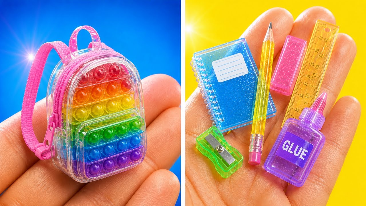 あなたが試すべき小さなスクールクラフト! 🤯✏️ 天才的なDIYミニスクール用品 & 簡単にできるバックトゥスクールハック