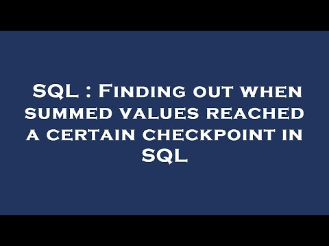 SQL : Finding