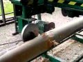 Kuolų tekinimo staklės/ Machine for turning of logs/ Станок для оцилиндровки бревен