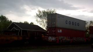 NS 7671 leads a westbound stack train through Chesterton, IN 05/07/16