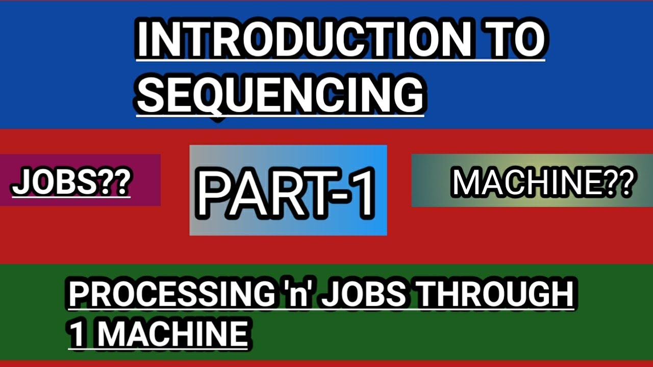 PART 1 SEQUENCING PROCESSING N JOBS THROUGH 1 MACHINE WHAT IS JOB PART 1 SEQUENCING PROCESSING N JOBS THROUGH 1 MACHINE WHAT IS JOB