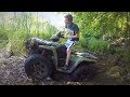 FREEING THE BEAST! Mudding Rescue Using a Come-A-Long! Lifted Polaris Sportsman 800 4x4 Off-Roading!