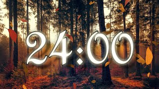 24 Minute Autumn Fall Timer with Calm Relaxing Music | Wind Chime Alarm