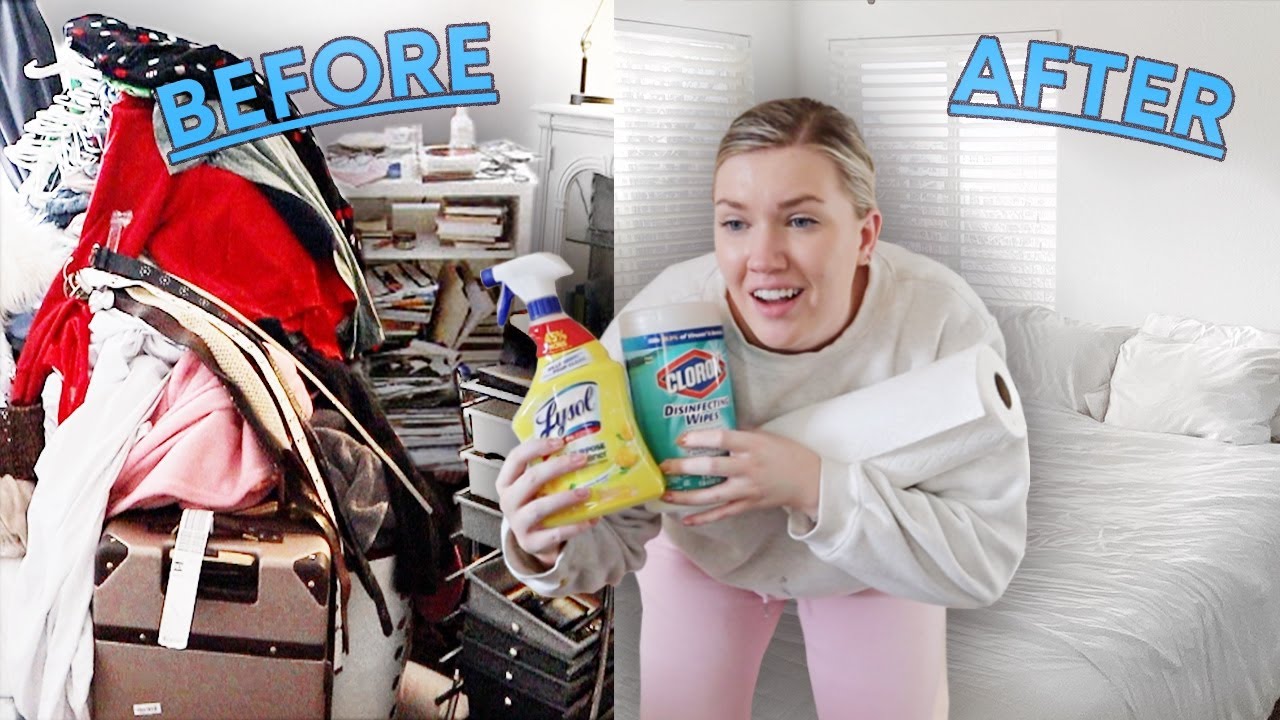 cleaning my disgusting childhood room *I got rid of everything* - YouTube