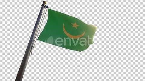 Mauritania Flag on a Flagpole with Alpha-Channel | Motion Graphics - Envato elements