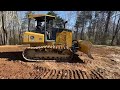 Road building with a bulldozer