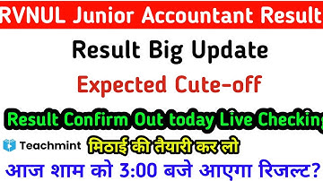 Rvunl junior accountant result 2021|jvvnl junior accountant result date 2021|rvunl,jvvnl result 2021