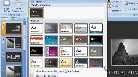 Select a Theme in PowerPoint 2007