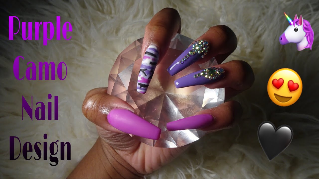 2. How to Create a Camo Nail Art Design with Purple Shades - wide 8