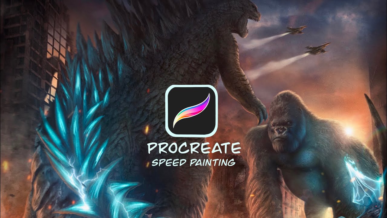 Procreate Godzilla Godzilla vs Kong (Digital Painting) (procreate) - YouTube