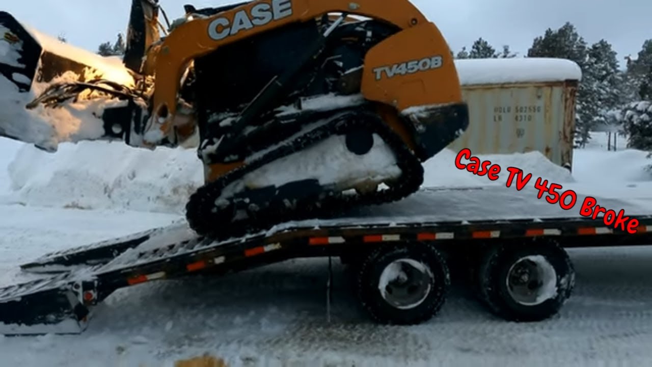 case-tv450-first-problem-testing-john-deere-skid-steer-snow-plowing-my