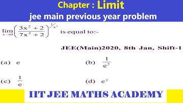 limit jee main 2020 8 January shift 1 by rs sir  | limit jee main previous year problem