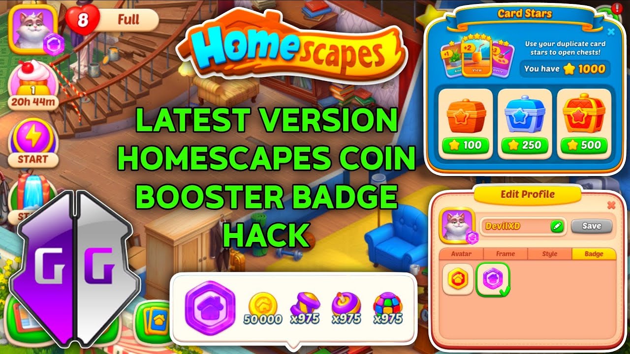 Новейший способ взлома: использование значка-ускорителя монет Homescapes с помощью Game Guardian ...