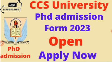 Ph.D Form Re-open CCS University Meerut @StuPoint