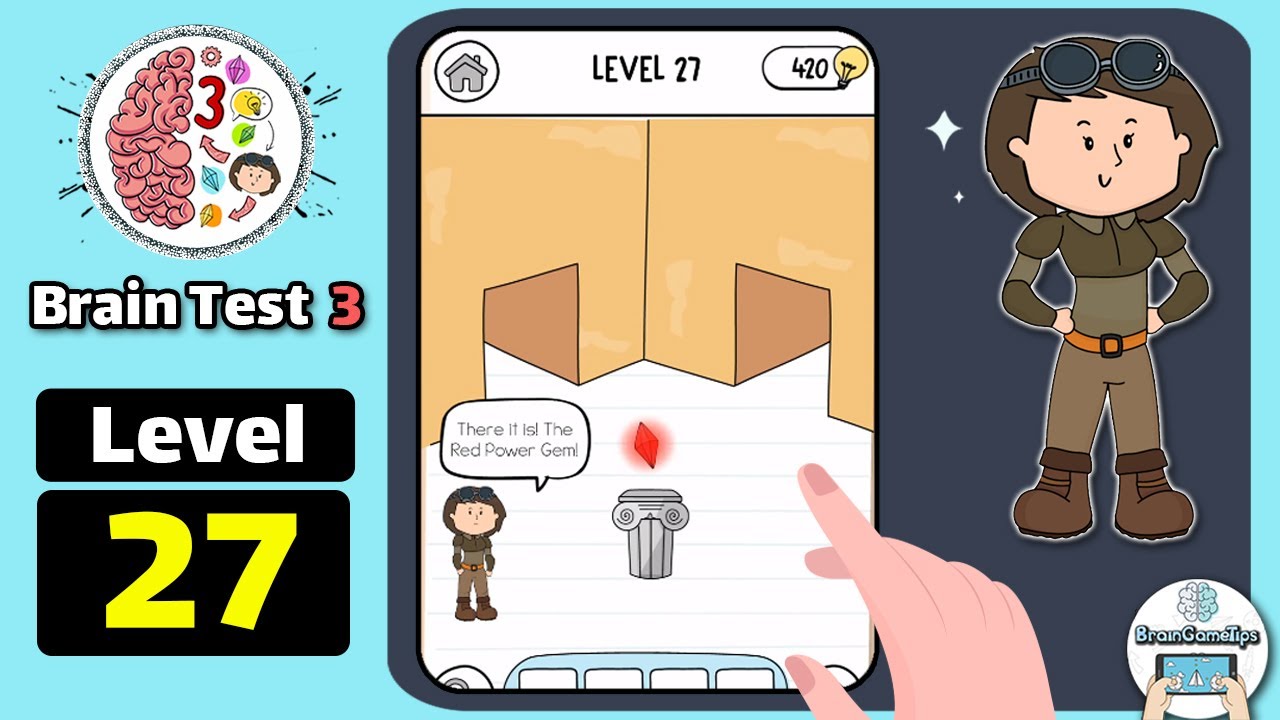 Brain Test 3: Tricky Quests - Level 27 There It Is The Red Power Gem Answer