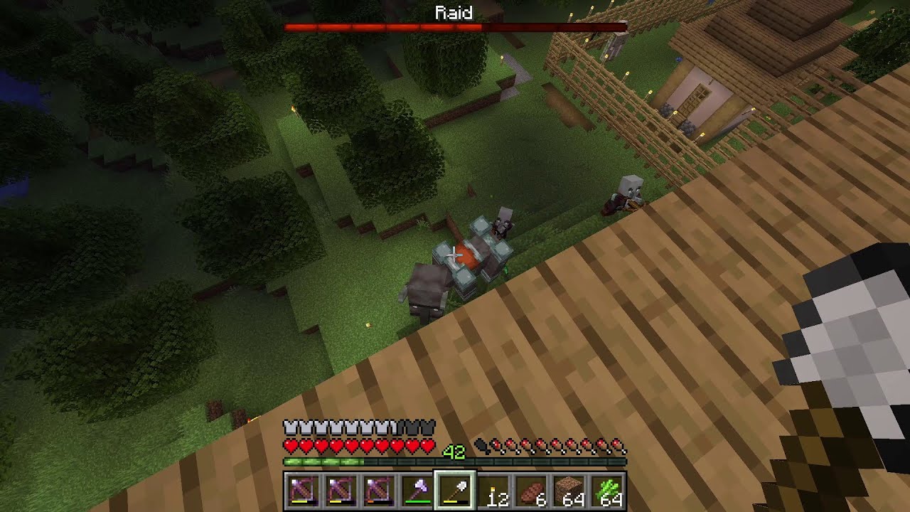 Raid in the village, Panic in the town, Minecraft 1.19 Survival Mode ...