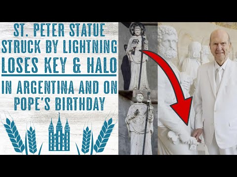 St. Peter Statue Struck by Lighting - LOSES KEY & HALO on Pope Francis Birthday and in Argentina