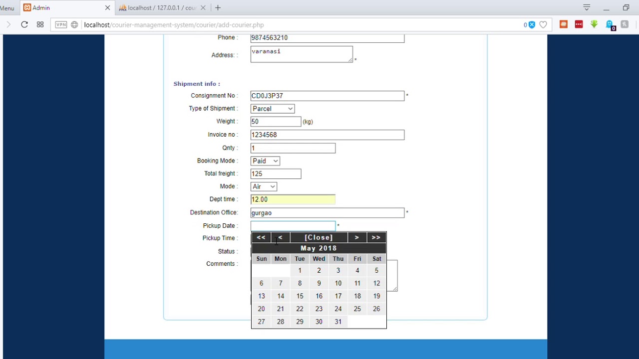 Courier Management System - YouTube